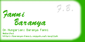 fanni baranya business card